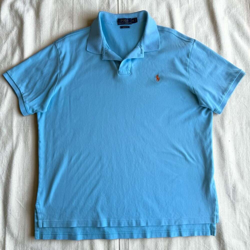 Polo Ralph Lauren Custom Fit Polo Shirt Light Blue XL